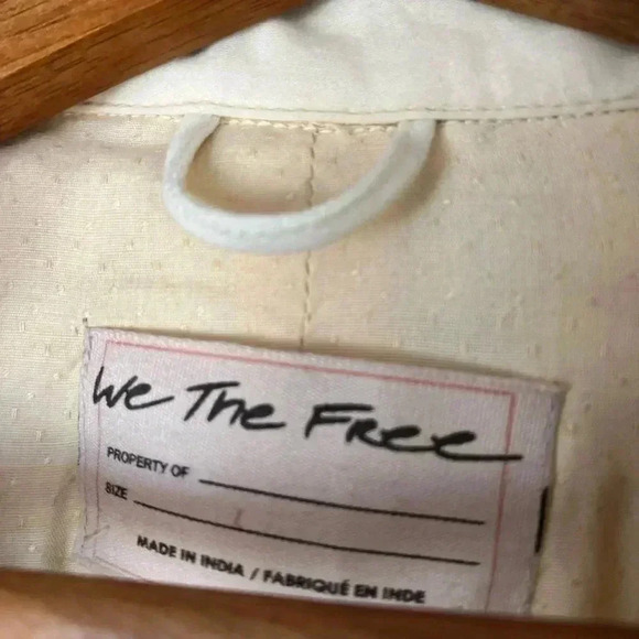 We The Free Embroidered Jacket - Boho Beaded Cotton Zip-Up - size Large - Picture 9 of 14